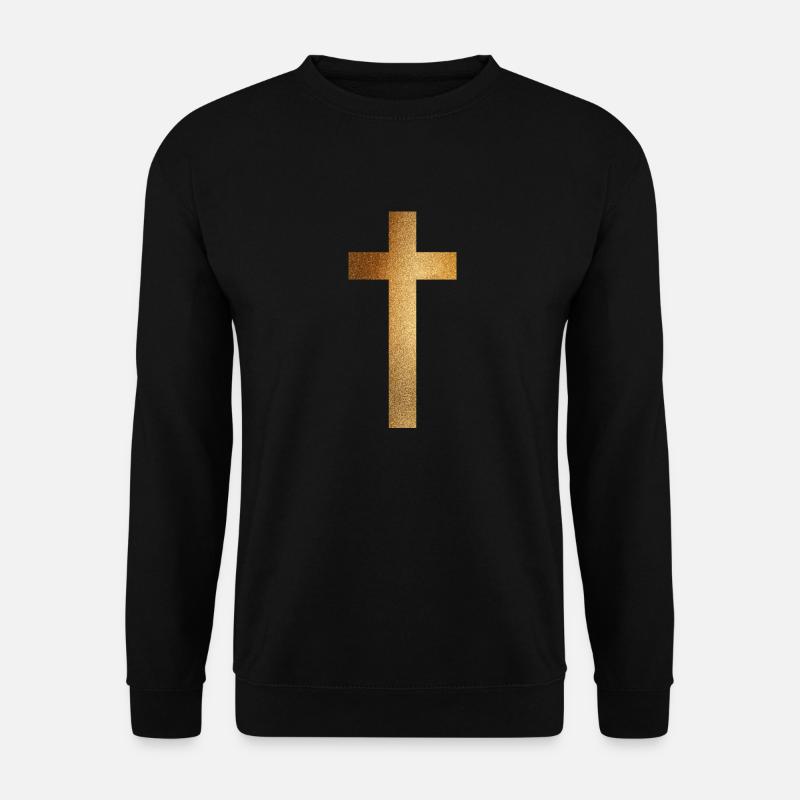 Goldenes Kreuz - Unisex Pullover - Schwarz