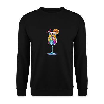 Tequila + Mondfisch = Tequila Sunfisch - Unisex Pullover - Schwarz - Vorne - Alina (178cm) & Michal (187cm)