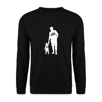 The Boss the Real Boss Papa Sohn Partnerlook - Unisex Pullover - Schwarz - Vorne - Alina (178cm) & Michal (187cm)