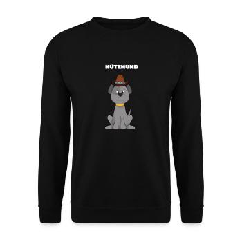 Hund mit Hut Hütehund - Unisex Pullover - Schwarz - Vorne - Alina (178cm) & Michal (187cm)
