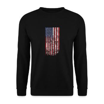 usa flag army - Unisex Sweatshirt - black - Front - Alina (178cm) & Michal (187cm)