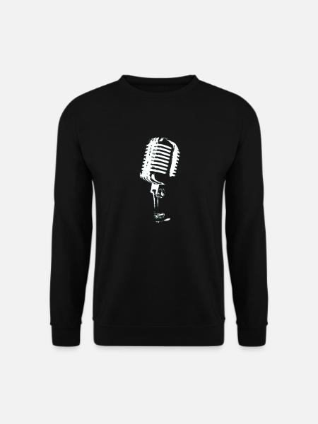 microphone black and white music - Unisex Sweatshirt - black