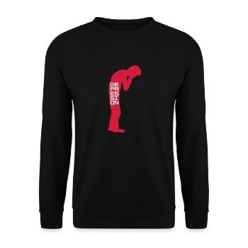 Stehend weinen Depression - Unisex Pullover - Schwarz - Vorne - Alina (178cm) & Michal (187cm)