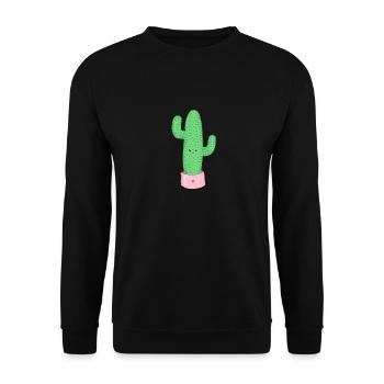 Süßer Kaktus - Unisex Pullover - Schwarz - Vorne - Alina (178cm) & Michal (187cm)