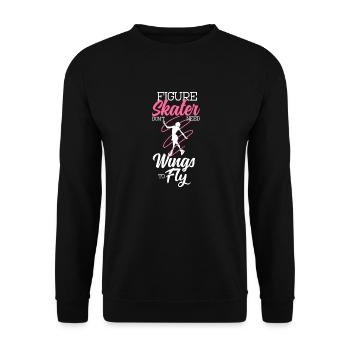Eiskunstläuferin Eiskunstlaufen Schlittschuh - Unisex Pullover - Schwarz - Vorne - Alina (178cm) & Michal (187cm)