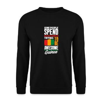 Guinea Guinea Flagge Lustiges Zitat - Unisex Pullover - Schwarz - Vorne - Alina (178cm) & Michal (187cm)