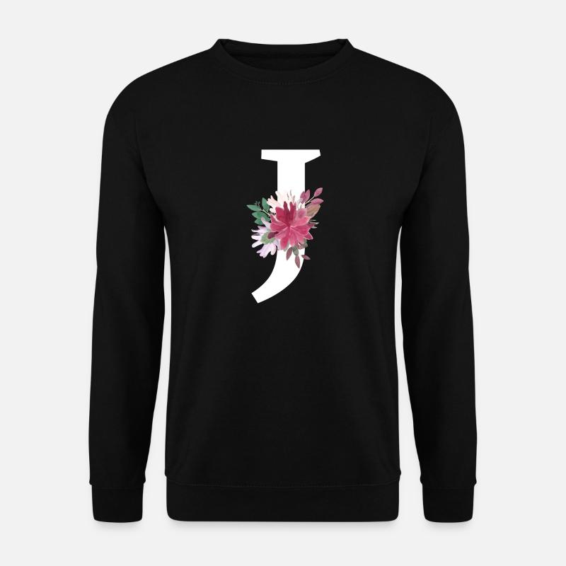Buchstabe j blumig - Unisex Pullover - Schwarz