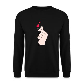 Cœurs de doigts 2 - Sweat-shirt Unisexe - noir - Devant - Alina (178cm) & Michal (187cm)