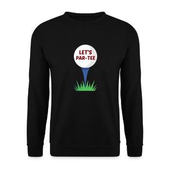 Let's Par-Tee | Golf-Wortspiel - Unisex Pullover - Schwarz - Vorne - Alina (178cm) & Michal (187cm)