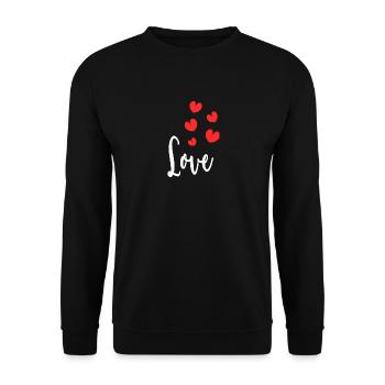 SAINT VALENTINE. bachelorette party. I LOVE YOU. I LOVE YOU. LOVE - Unisex Sweatshirt - black - Front - Alina (178cm) & Michal (187cm)