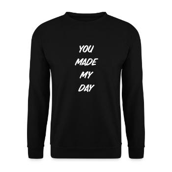 Tu as fait ma journée - Sweat-shirt Unisexe - noir - Devant - Alina (178cm) & Michal (187cm)