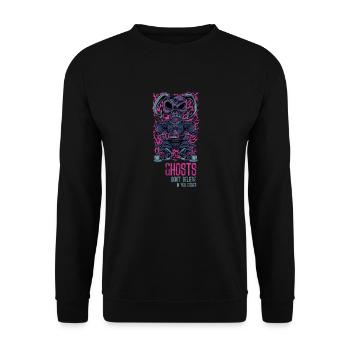 Ghosts Funny Quote Paranormal Investigator - Unisex Sweatshirt - black - Front - Alina (178cm) & Michal (187cm)