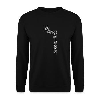 logo poitrine maori 5 blanc - Sweat-shirt Unisexe - noir - Devant - Alina (178cm) & Michal (187cm)