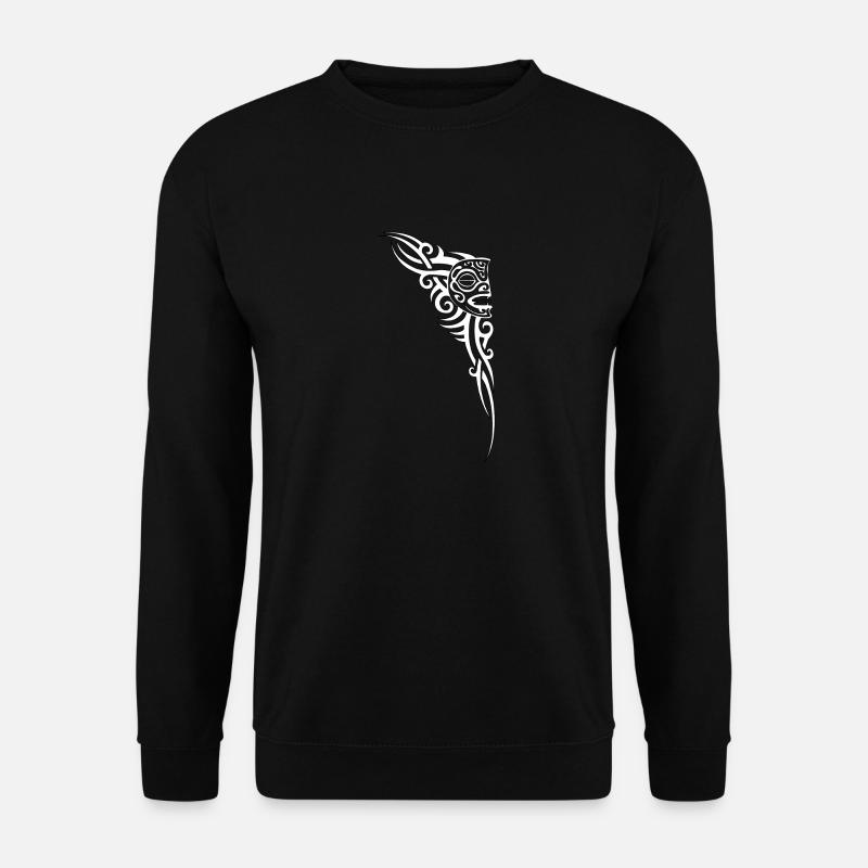 Maori Brustlogo 9 weiß - Unisex Pullover - Schwarz