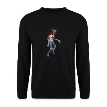 Walking Zombie - Unisex Sweatshirt - black - Front - Alina (178cm) & Michal (187cm)