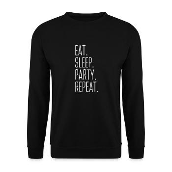 Manger. Dormir. Parti. Répéter - Sweat-shirt Unisexe - noir - Devant - Alina (178cm) & Michal (187cm)