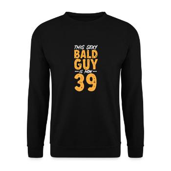 Bald Head Baldness Beard Bald Head - Unisex Sweatshirt - black - Front - Alina (178cm) & Michal (187cm)