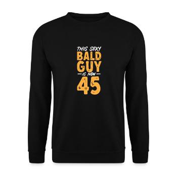 Tête chauve Calvitie Barbe Tête chauve - Sweat-shirt Unisexe - noir - Devant - Alina (178cm) & Michal (187cm)