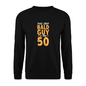 Bald Head Baldness Beard Bald Head - Unisex Sweatshirt - black - Front - Alina (178cm) & Michal (187cm)