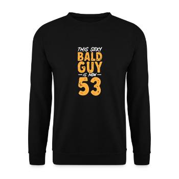 Bald Head Baldness Beard Bald Head - Unisex Sweatshirt - black - Front - Alina (178cm) & Michal (187cm)