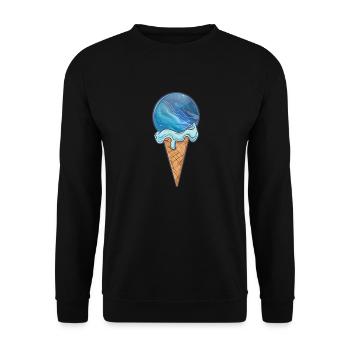 Eis-Planet Neptun - Unisex Pullover - Schwarz - Vorne - Alina (178cm) & Michal (187cm)