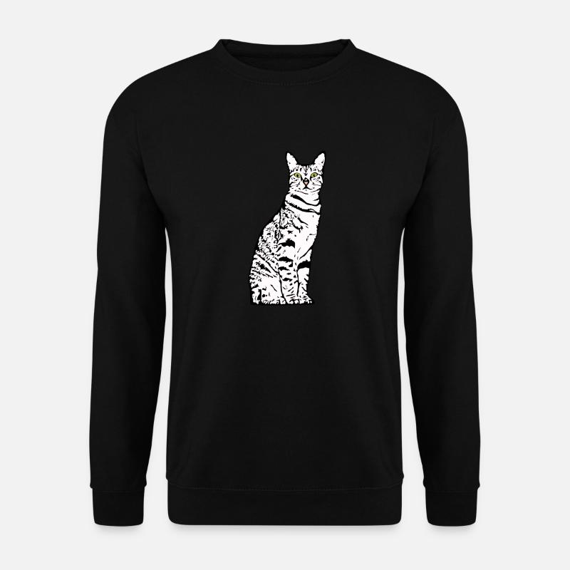 Chat Blanc Blanc Chats Chaton mignon - Sweat-shirt Unisexe - noir