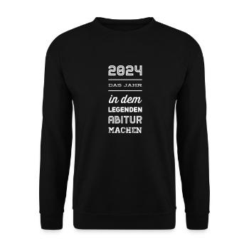 Abi 2024 Sprüche - Unisex Pullover - Schwarz - Vorne - Alina (178cm) & Michal (187cm)