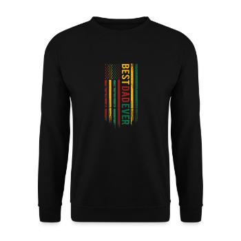 Juneteenth Vatertag Bester Vater aller Zeiten US-Flagge - Unisex Pullover - Schwarz - Vorne - Alina (178cm) & Michal (187cm)