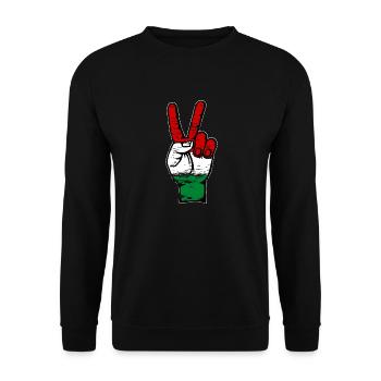 Drapeau de la Hongrie Symbole de la paix utilisé - Sweat-shirt Unisexe - noir - Devant - Alina (178cm) & Michal (187cm)