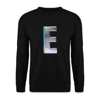 Chrome ,, E " Metallic - Unisex Sweatshirt - black - Front - Alina (178cm) & Michal (187cm)