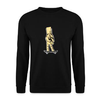 Faire du skateboard avec les doigts - Sweat-shirt Unisexe - noir - Devant - Alina (178cm) & Michal (187cm)