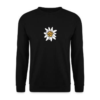 EDELWEISS ALPENBLUME, BERGSTEIGEN WANDERN - Unisex Pullover - Schwarz - Vorne - Alina (178cm) & Michal (187cm)