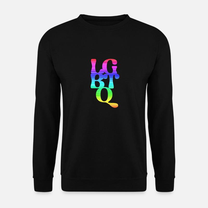 lgbtq,lgbt,typo,pride,regenbogen - Unisex Pullover - Schwarz