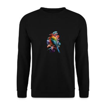 Rainbow Finch - Nature's Palette - Unisex Sweatshirt - black - Front - Alina (178cm) & Michal (187cm)