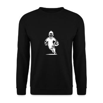 Joueur de football sportif avec ballon - Sweat-shirt Unisexe - noir - Devant - Alina (178cm) & Michal (187cm)