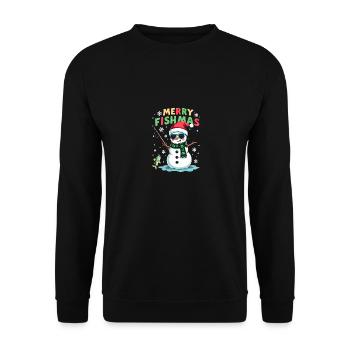 Noël du pêcheur - Merry Fishmas - Sweat-shirt Unisexe - noir - Devant - Alina (178cm) & Michal (187cm)