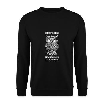 Unter Hundert Diät Fitness Abnehmen Unter 100 kg - Unisex Pullover - Schwarz - Vorne - Alina (178cm) & Michal (187cm)
