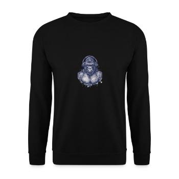 Muscle Gorilla Beats Gym Motivation - Unisex Pullover - Schwarz - Vorne - Alina (178cm) & Michal (187cm)