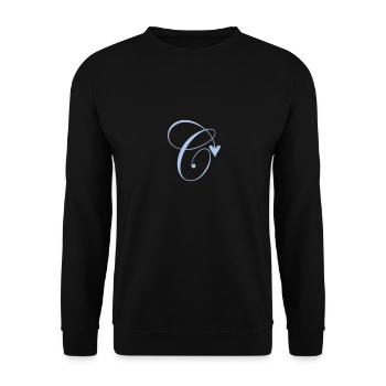 Monogramme C Vigne Coeur - Sweat-shirt Unisexe - noir - Devant - Alina (178cm) & Michal (187cm)