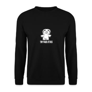 MARSHMALLOWTIS SMALL PANIC ATTACK EMOTI COMIC - Unisex Sweatshirt - black - Front - Alina (178cm) & Michal (187cm)