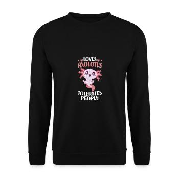 Axolotl Pet | Tailed Lurch Amphibians Gift - Unisex Sweatshirt - black - Front - Alina (178cm) & Michal (187cm)