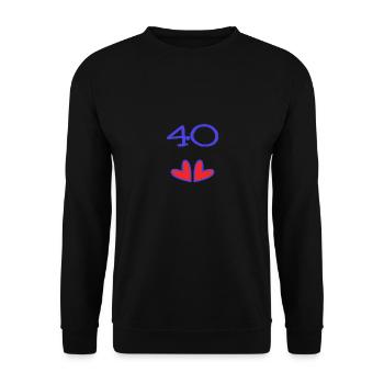 40. 40 YEARS. 40th ANNIVERSARY. 40TH ANNIVERSARY. - Unisex Sweatshirt - black - Front - Alina (178cm) & Michal (187cm)