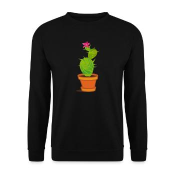 A cactus with blossom - Unisex Sweatshirt - black - Front - Alina (178cm) & Michal (187cm)