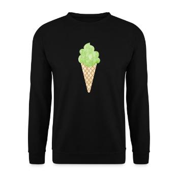 Eis Waffel Eiswaffel Eiscreme Waldmeister grün - Unisex Pullover - Schwarz - Vorne - Alina (178cm) & Michal (187cm)