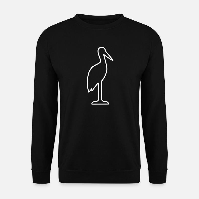 Storch Klapperstorch Baby Geburt - Unisex Pullover - Schwarz