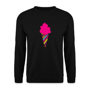 Cornet de crème glacée coloré Glace Gaufre Summer Fun Fan Sweets - Sweat-shirt Unisexe - noir - Devant - Alina (178cm) & Michal (187cm)