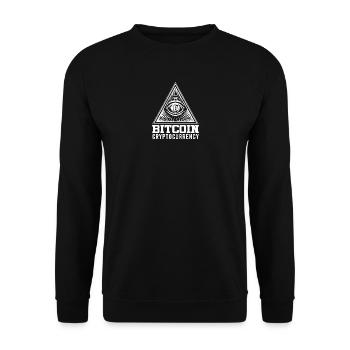 Bitcoin Blockchain Satoshi Mysterium - Merchandis - Unisex Pullover - Schwarz - Vorne - Alina (178cm) & Michal (187cm)