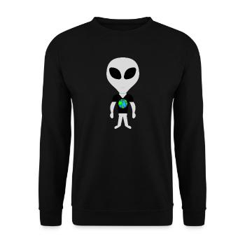 Des extraterrestres durables avec la Terre - Sweat-shirt Unisexe - noir - Devant - Alina (178cm) & Michal (187cm)