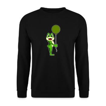 Frosch Luftballon - Unisex Pullover - Schwarz - Vorne - Alina (178cm) & Michal (187cm)
