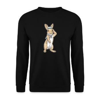 Rabbit Sailor Sailor's Hat - Unisex Sweatshirt - black - Front - Alina (178cm) & Michal (187cm)